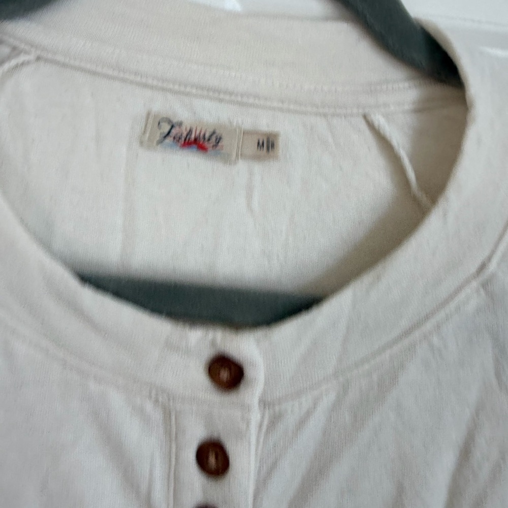 Faherty Cloud Henley Top Medium Ivory - image 7